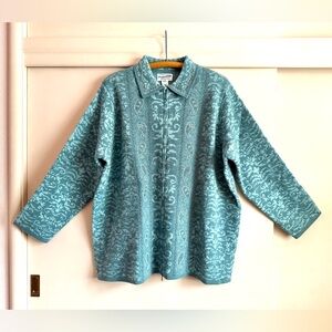 Vintage Pendleton Zipfront Cardigan 2x Embellished Scroll Pattern NWT